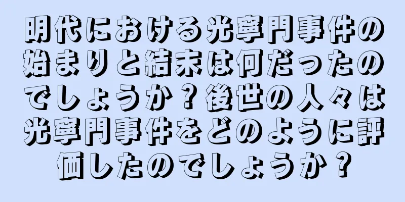 明代における光寧門事件の始まりと結末は何だったのでしょうか？後世の人々は光寧門事件をどのように評価したのでしょうか？