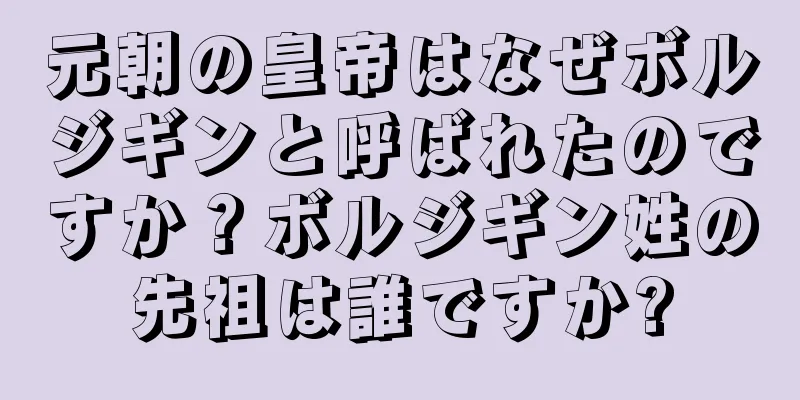 元朝の皇帝はなぜボルジギンと呼ばれたのですか？ボルジギン姓の先祖は誰ですか?