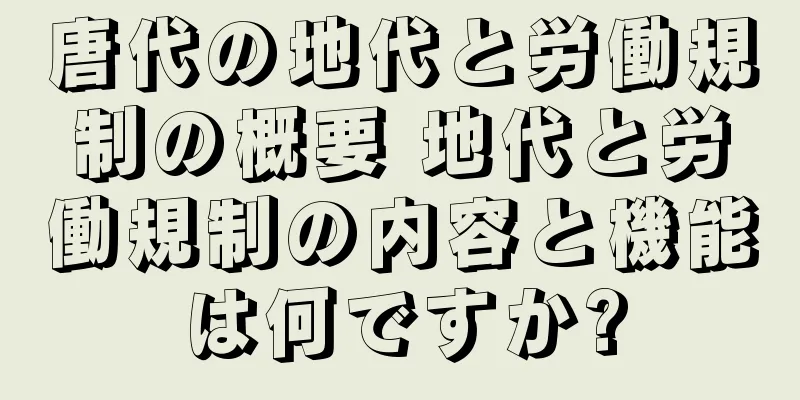 唐代の地代と労働規制の概要 地代と労働規制の内容と機能は何ですか?