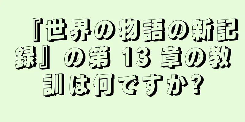 『世界の物語の新記録』の第 13 章の教訓は何ですか?