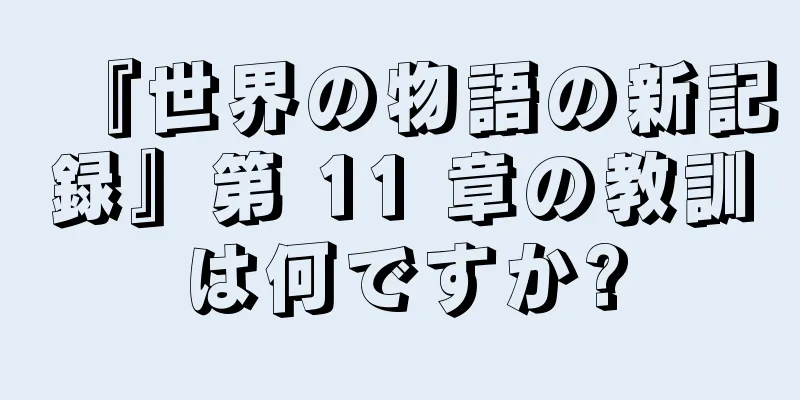 『世界の物語の新記録』第 11 章の教訓は何ですか?