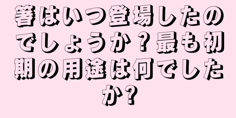 箸はいつ登場したのでしょうか？最も初期の用途は何でしたか?