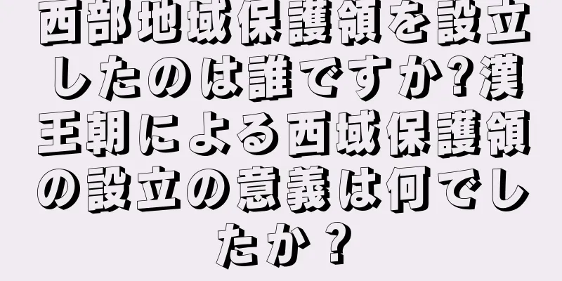 西部地域保護領を設立したのは誰ですか?漢王朝による西域保護領の設立の意義は何でしたか？