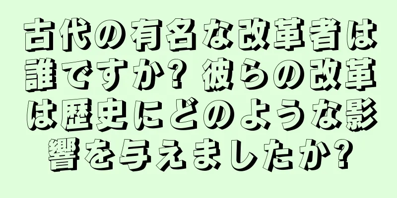 古代の有名な改革者は誰ですか? 彼らの改革は歴史にどのような影響を与えましたか?