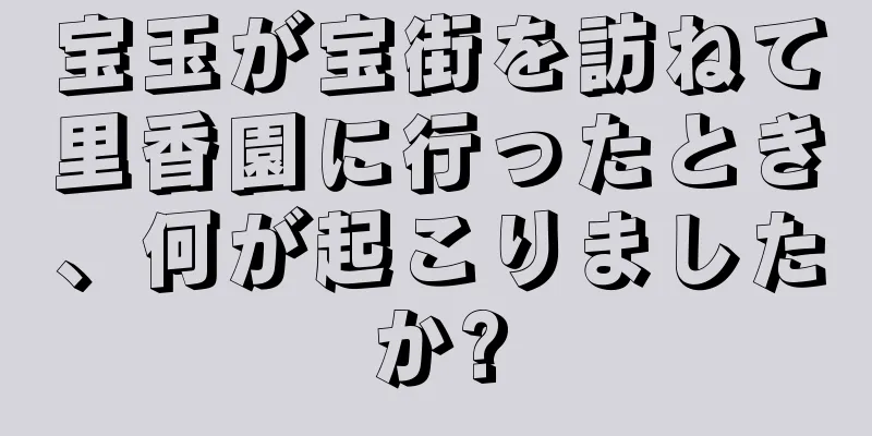 宝玉が宝街を訪ねて里香園に行ったとき、何が起こりましたか?