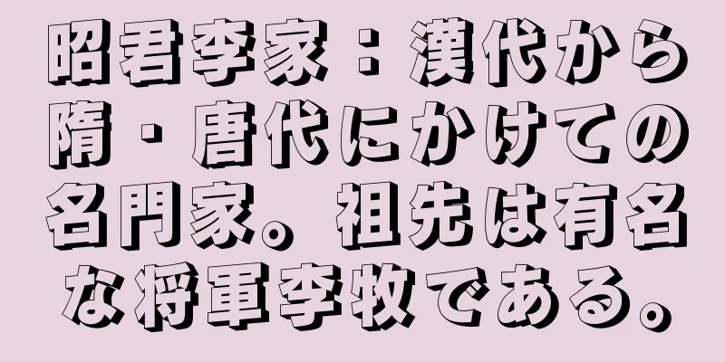 昭君李家：漢代から隋・唐代にかけての名門家。祖先は有名な将軍李牧である。