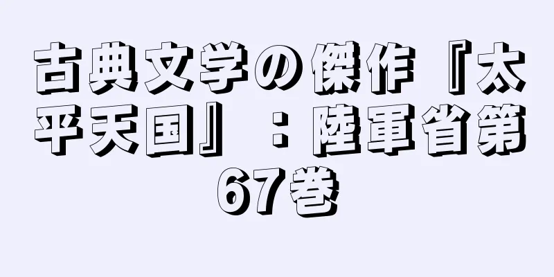 古典文学の傑作『太平天国』：陸軍省第67巻