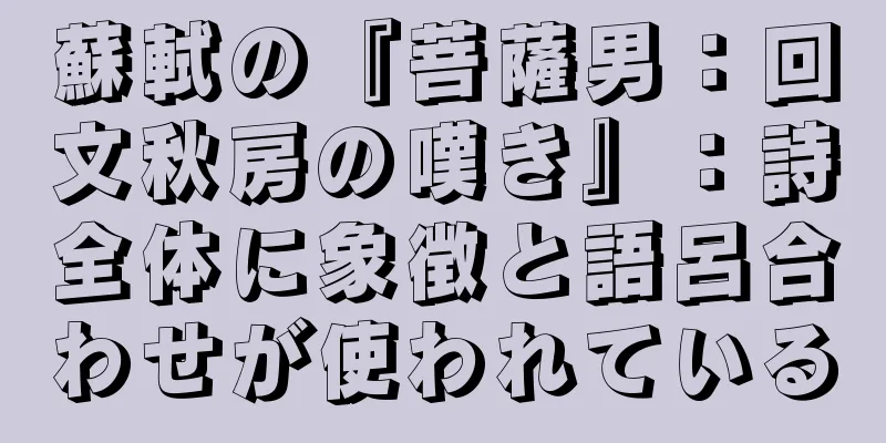蘇軾の『菩薩男：回文秋房の嘆き』：詩全体に象徴と語呂合わせが使われている