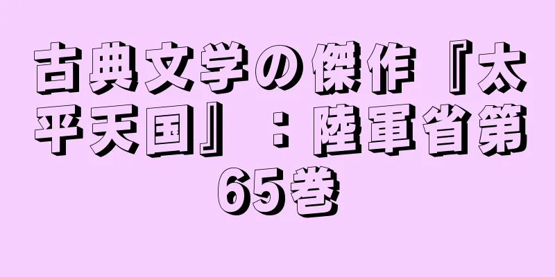 古典文学の傑作『太平天国』：陸軍省第65巻
