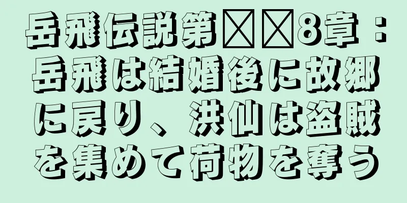 岳飛伝説第​​8章：岳飛は結婚後に故郷に戻り、洪仙は盗賊を集めて荷物を奪う