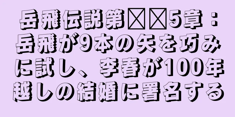 岳飛伝説第​​5章：岳飛が9本の矢を巧みに試し、李春が100年越しの結婚に署名する