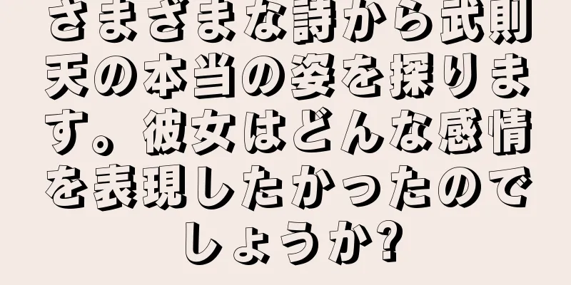 さまざまな詩から武則天の本当の姿を探ります。彼女はどんな感情を表現したかったのでしょうか?