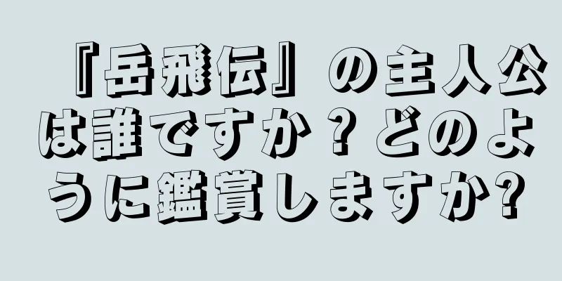 『岳飛伝』の主人公は誰ですか？どのように鑑賞しますか?