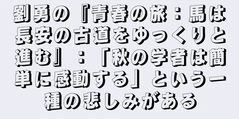 劉勇の『青春の旅：馬は長安の古道をゆっくりと進む』：「秋の学者は簡単に感動する」という一種の悲しみがある