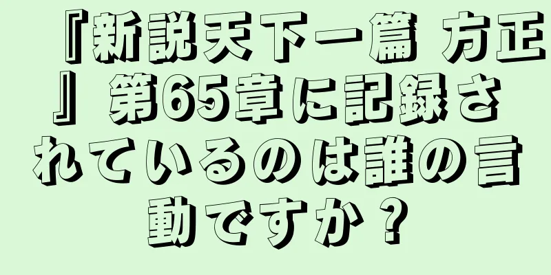『新説天下一篇 方正』第65章に記録されているのは誰の言動ですか？