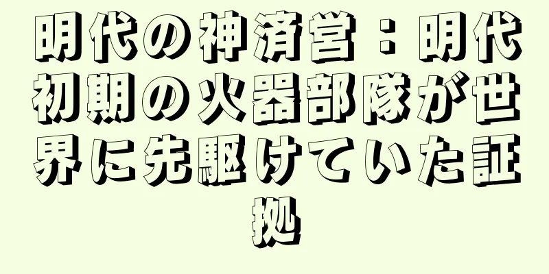 明代の神済営：明代初期の火器部隊が世界に先駆けていた証拠