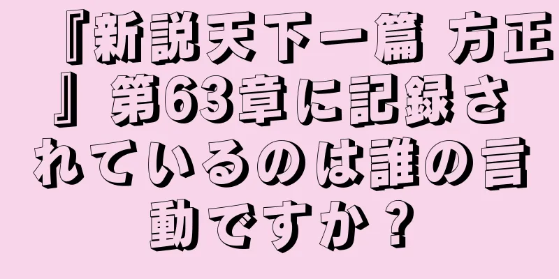 『新説天下一篇 方正』第63章に記録されているのは誰の言動ですか？