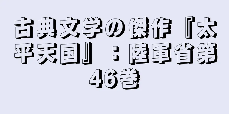 古典文学の傑作『太平天国』：陸軍省第46巻