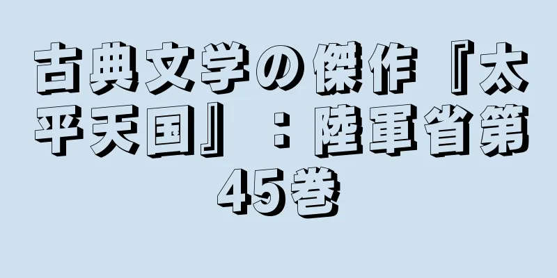 古典文学の傑作『太平天国』：陸軍省第45巻