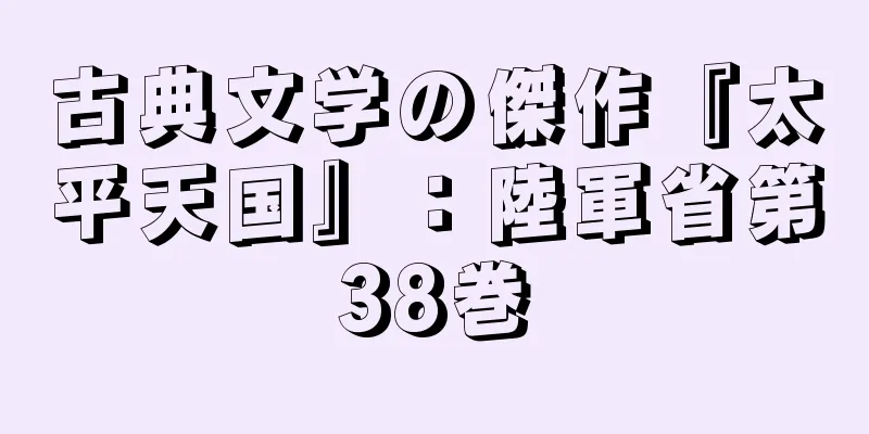 古典文学の傑作『太平天国』：陸軍省第38巻