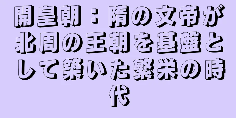 開皇朝：隋の文帝が北周の王朝を基盤として築いた繁栄の時代