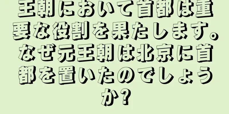 王朝において首都は重要な役割を果たします。なぜ元王朝は北京に首都を置いたのでしょうか?