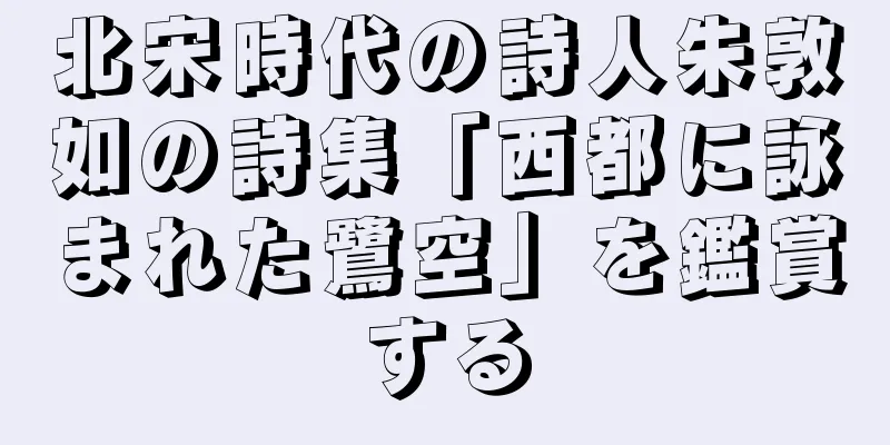 北宋時代の詩人朱敦如の詩集「西都に詠まれた鷺空」を鑑賞する