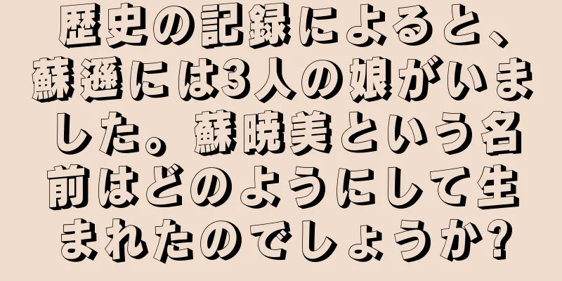 歴史の記録によると、蘇遜には3人の娘がいました。蘇暁美という名前はどのようにして生まれたのでしょうか?