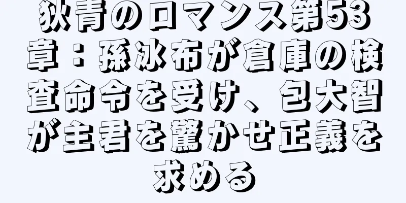 狄青のロマンス第53章：孫冰布が倉庫の検査命令を受け、包大智が主君を驚かせ正義を求める