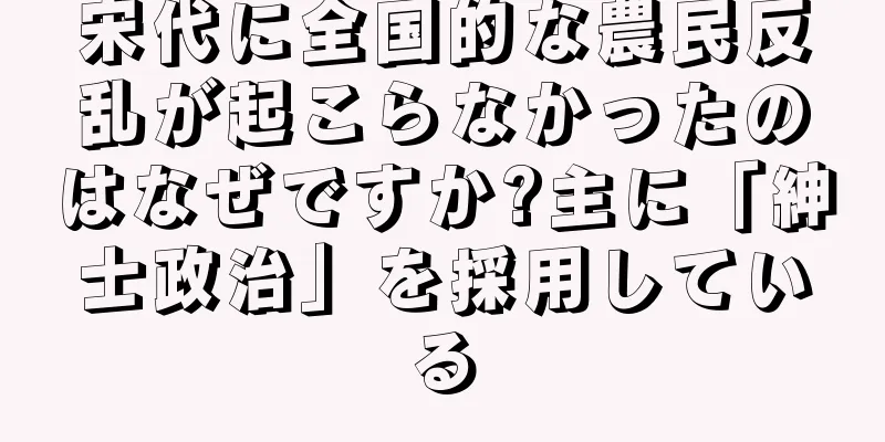宋代に全国的な農民反乱が起こらなかったのはなぜですか?主に「紳士政治」を採用している