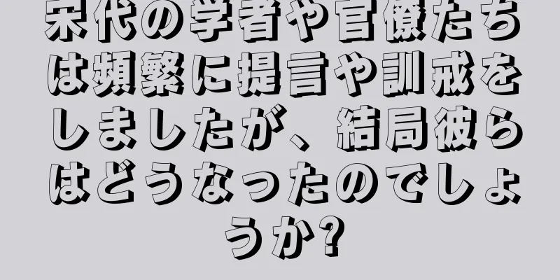 宋代の学者や官僚たちは頻繁に提言や訓戒をしましたが、結局彼らはどうなったのでしょうか?