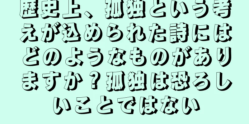 歴史上、孤独という考えが込められた詩にはどのようなものがありますか？孤独は恐ろしいことではない