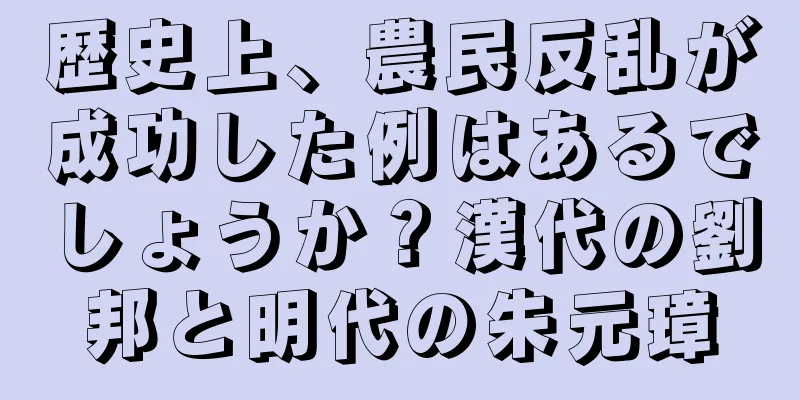 歴史上、農民反乱が成功した例はあるでしょうか？漢代の劉邦と明代の朱元璋