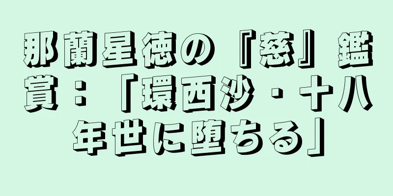 那蘭星徳の『慈』鑑賞：「環西沙・十八年世に堕ちる」