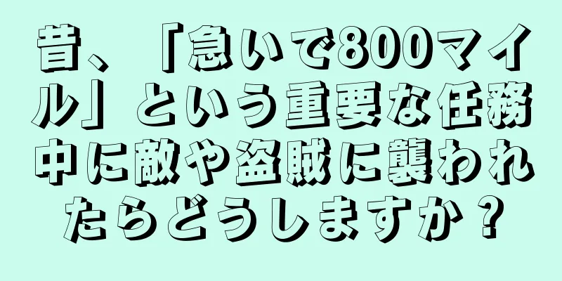 昔、「急いで800マイル」という重要な任務中に敵や盗賊に襲われたらどうしますか？