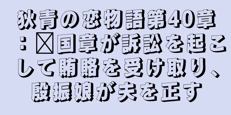 狄青の恋物語第40章：龐国章が訴訟を起こして賄賂を受け取り、殷振娘が夫を正す