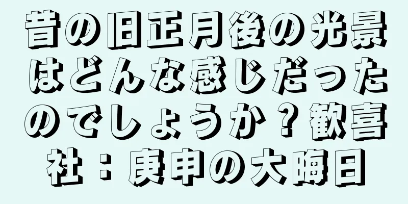 昔の旧正月後の光景はどんな感じだったのでしょうか？歓喜社：庚申の大晦日