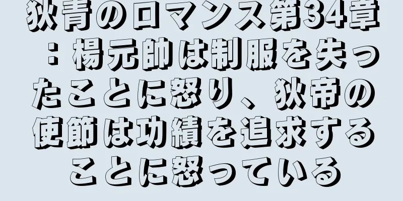 狄青のロマンス第34章：楊元帥は制服を失ったことに怒り、狄帝の使節は功績を追求することに怒っている