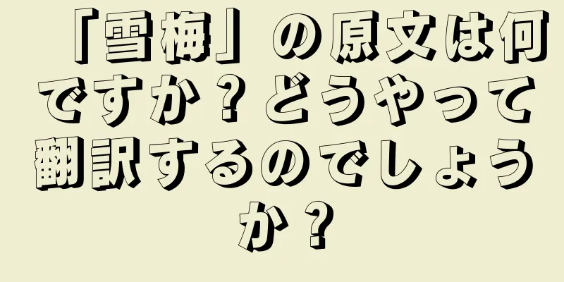 「雪梅」の原文は何ですか？どうやって翻訳するのでしょうか？