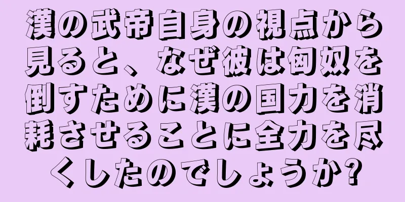 漢の武帝自身の視点から見ると、なぜ彼は匈奴を倒すために漢の国力を消耗させることに全力を尽くしたのでしょうか?