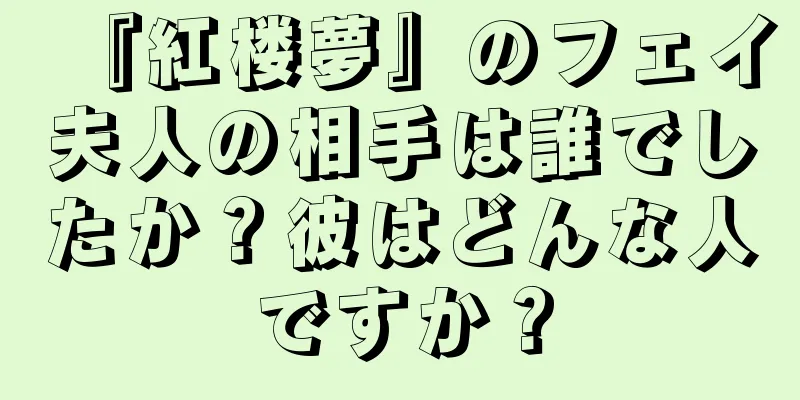 『紅楼夢』のフェイ夫人の相手は誰でしたか？彼はどんな人ですか？