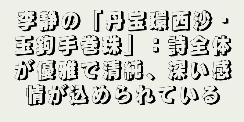 李静の「丹宝環西沙・玉鉤手巻珠」：詩全体が優雅で清純、深い感情が込められている