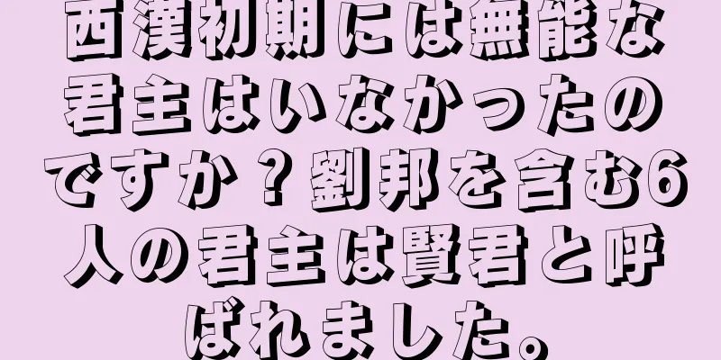 西漢初期には無能な君主はいなかったのですか？劉邦を含む6人の君主は賢君と呼ばれました。