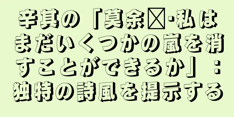 辛其の「莫余尔·私はまだいくつかの嵐を消すことができるか」：独特の詩風を提示する