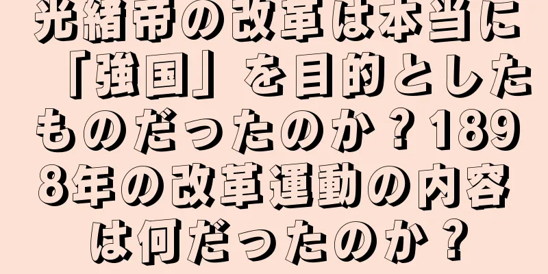 光緒帝の改革は本当に「強国」を目的としたものだったのか？1898年の改革運動の内容は何だったのか？
