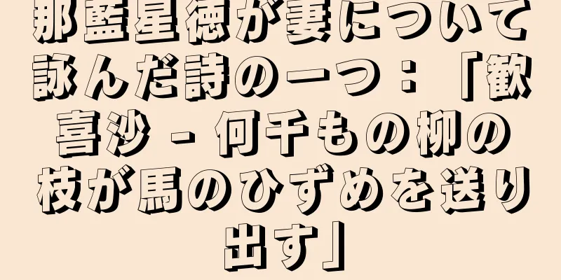 那藍星徳が妻について詠んだ詩の一つ：「歓喜沙 - 何千もの柳の枝が馬のひずめを送り出す」