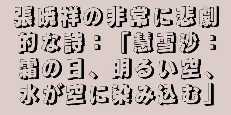 張暁祥の非常に悲劇的な詩：「慧雪沙：霜の日、明るい空、水が空に染み込む」