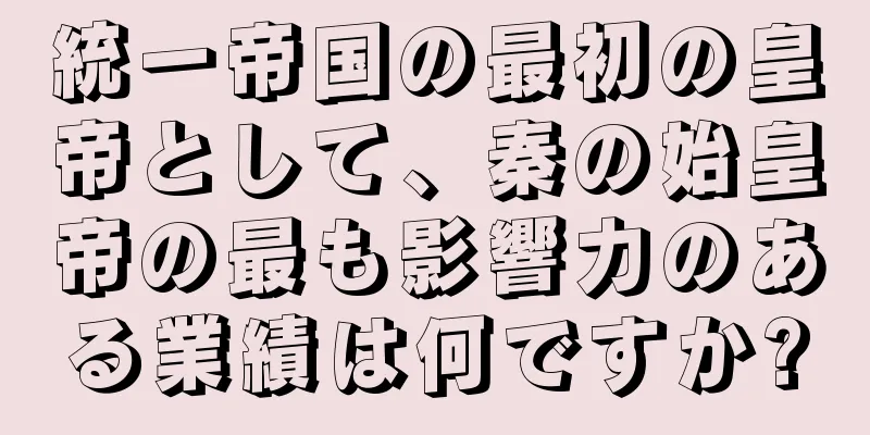 統一帝国の最初の皇帝として、秦の始皇帝の最も影響力のある業績は何ですか?