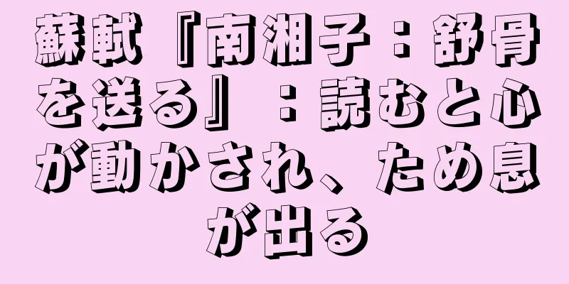 蘇軾『南湘子：舒骨を送る』：読むと心が動かされ、ため息が出る