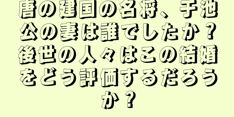 唐の建国の名将、于池公の妻は誰でしたか？後世の人々はこの結婚をどう評価するだろうか？
